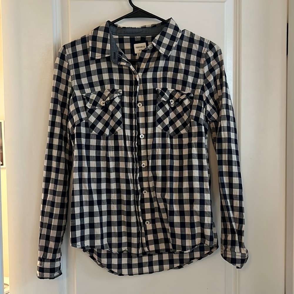 Forever 21 Checkered Button Down Shirt